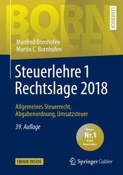 Steuerlehre 1 Rechtslage 2018 (eBook, PDF) - Bornhofen, Manfred; Bornhofen, Martin C.