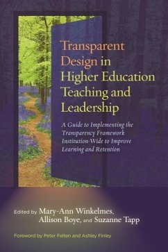 Transparent Design in Higher Education Teaching and Leadership (eBook, ePUB)