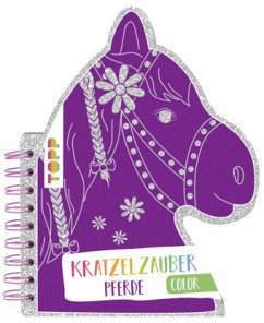 Cover Kratzelzauber Color Pferde (Kratzelbuch in Pferdekopfform)