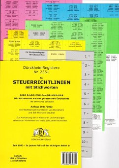 DürckheimRegister® STEUERRICHTLINIEN mit STICHWORTEN aus der gesetzlichen Überschrift - 2021/2022 - Glaubitz, Thorsten;Dürckheim, Constantin