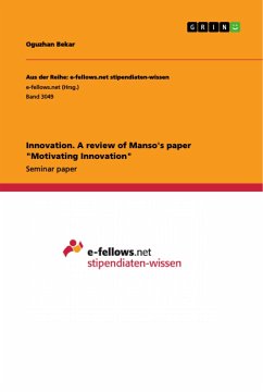 Innovation. A review of Manso's paper 