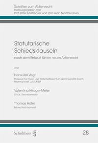 Statutarische Schiedsklauseln - Vogt, Hans-Ueli