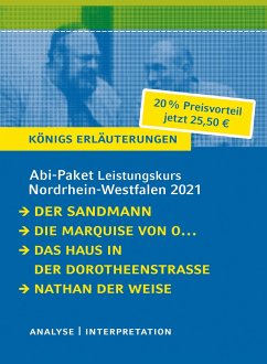 Abitur-Paket Nordrhein-Westfalen 2021. Deutsch Leistungskurs - Königs Erläuterungen - Hoffmann, E. T. A.; Kleist, Heinrich Von; Lange, Hartmut; Lessing, Gotthold Ephraim