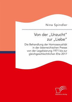 Von der ¿Unzucht¿ zur ¿Liebe¿: Die Behandlung der Homosexualität in der österreichischen Presse von der Legalisierung 1971 bis zur gleichgeschlechtlichen Ehe 2017 - Spindler, Nina