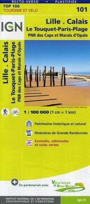 IGN Karte, Tourisme et découverte Lille.Calais Le Touquet-Paris-Plage