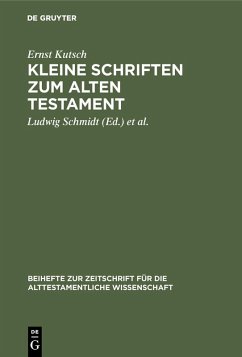 Cover Kleine Schriften zum Alten Testament (eBook, PDF)
