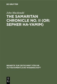 Cover The Samaritan Chronicle No. II (or: Sepher Ha-Yamim) (eBook, PDF)