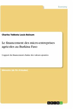 Le financement des micro-entreprises agricoles au Burkina Faso - Baloum, Charles Tebketa Louis