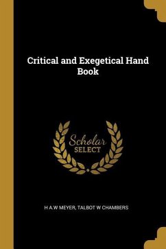 Critical and Exegetical Hand Book