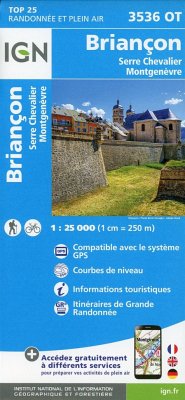 IGN Karte, Carte de randonnée (et plein air) Briançon.Serre-Chevalier.Montgenèvre