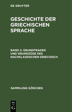 Cover Grundfragen und Grundzüge des nachklassischen Griechisch (eBook, PDF)