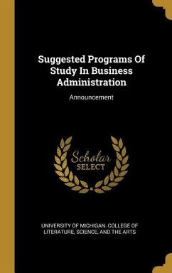 Suggested Programs Of Study In Business Administration