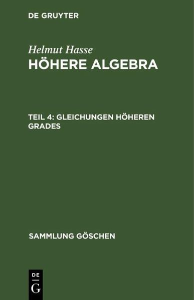 Gleichungen höheren Grades (eBook, PDF)