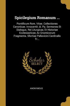 Spicilegium Romanum ...: Pontificum Rom. Vitae. Collectiones Canonicae. Innocentii .iii. Pp. Sermones Et Dialogus. Rei Liturgicae, Et Historiae - Anonymous