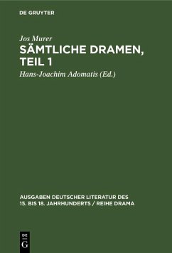 Sämtliche Dramen, Teil 1 (eBook, PDF) - Murer, Jos