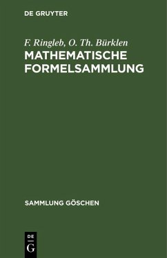 Mathematische Formelsammlung (eBook, PDF) - Ringleb, F.; Bürklen, O. Th.
