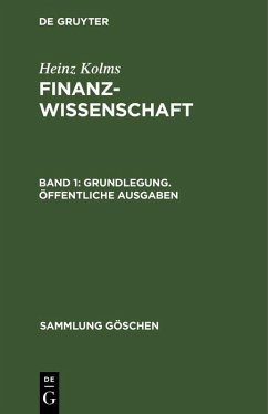Grundlegung. Öffentliche Ausgaben (eBook, PDF) - Kolms, Heinz