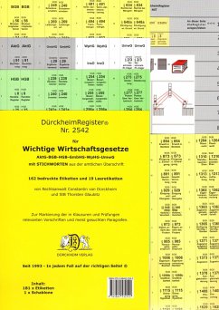 DürckheimRegister® WICHTIGE WIRTSCHAFTSGESETZE (BGB, HGB, GmbHG, AktG, UmwG) MIT Stichworten - Glaubitz, Thorsten