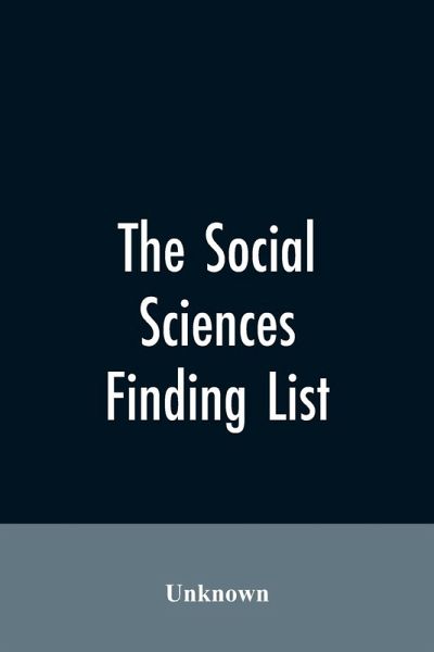 The social sciences; finding list