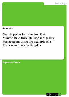 New Supplier Introduction. Risk Minimization through Supplier Quality Management using the Example of a Chinese Automotive Supplier (eBook, PDF)