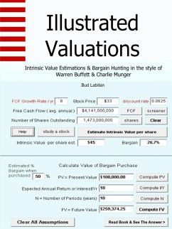 Illustrated Valuations + Intrinsic Value Estimations & Bargain Hunting in the style of Warren Buffett and Charlie Munger - Labitan, Bud