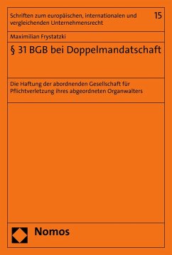 § 31 BGB bei Doppelmandatschaft (eBook, PDF) - Frystatzki, Maximilian