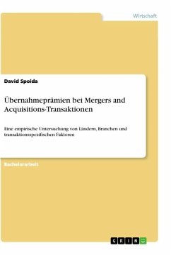 Übernahmeprämien bei Mergers and Acquisitions-Transaktionen - Spoida, David