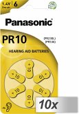 10x1 Panasonic PR 10 Hörgeräte Zellen Zinc Air 6er Rad