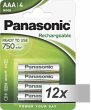12x4 Panasonic Akku NiMH Micro AAA 750... - Bild 1