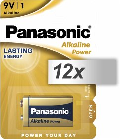 12x1 Panasonic Alkaline Power 9V-Block