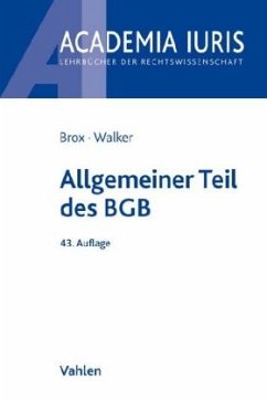 Allgemeiner Teil des BGB - Walker, Wolf-Dietrich;Brox, Hans