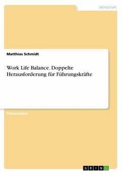 Work Life Balance. Doppelte Herausforderung für Führungskräfte - Schmidt, Matthias