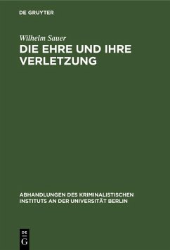 Cover Die Ehre und ihre Verletzung (eBook, PDF)