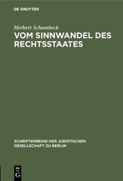 Vom Sinnwandel des Rechtsstaates (eBook, PDF) - Schambeck, Herbert
