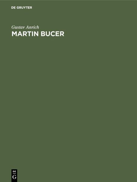 Martin Bucer (eBook, PDF) Martin Bucer (eBook, PDF)