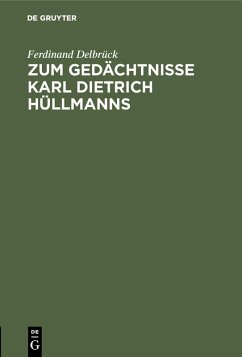 Cover Zum Gedächtnisse Karl Dietrich Hüllmanns (eBook, PDF)