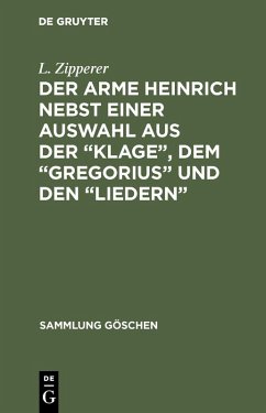 Cover Der arme Heinrich nebst einer Auswahl aus der 