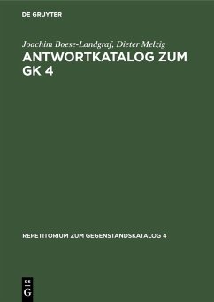Antwortkatalog zum GK 4 (eBook, PDF) - Boese-Landgraf, Joachim; Melzig, Dieter