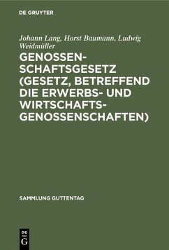 Cover Genossenschaftsgesetz (Gesetz, betreffend die Erwerbs- und Wirtschaftsgenossenschaften) (eBook, PDF)