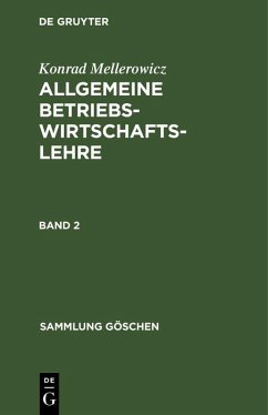 Cover Konrad Mellerowicz: Allgemeine Betriebswirtschaftslehre. Band 2 (eBook, PDF)