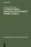 A Structural Analysis of Pound's Usura Canto (eBook, PDF)