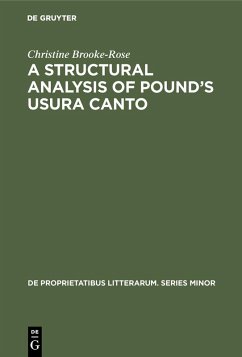 Cover A Structural Analysis of Pound's Usura Canto (eBook, PDF)