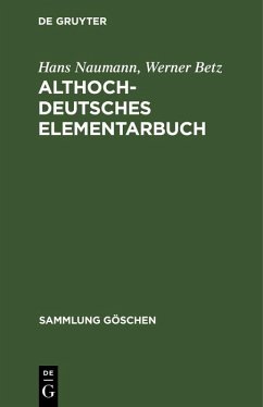 Cover Althochdeutsches Elementarbuch (eBook, PDF)