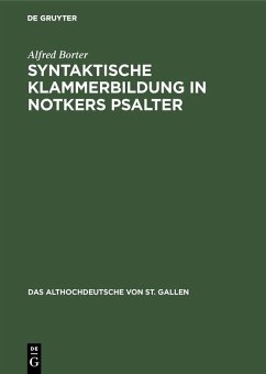 Cover Syntaktische Klammerbildung in Notkers Psalter (eBook, PDF)