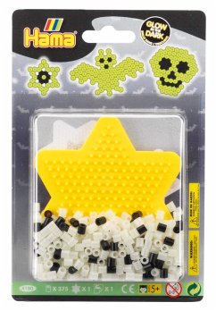 Hama 4180 - Bügelperlen inkl. Stern, Grusel/Glow in The Dark, Midi, 375 Stück