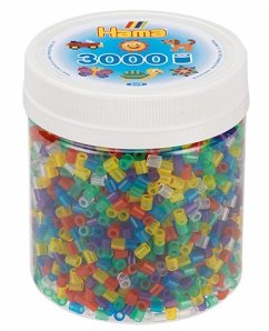 Hama 209-53 - Perlen, Dose mit Bügelperlen, 3000 Stück, Transparent-Mix