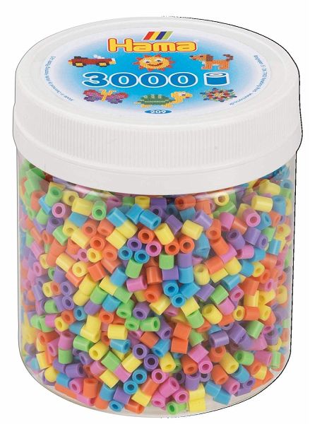 1400 Maxi-Bügelperlen Pastell-Mix Dose mit ca Perlen Hama 8541 
