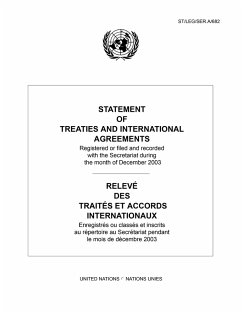 Cover Statement of Treaties and International Agreements / Relevé des Traités et Accords Internationaux (eBook, PDF)
