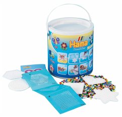 Hama 7701 - Bügelperlen, Bead-Tac, Eimer, 20000 Midi-Perlen, 5 Stiftplatten und Zubehör