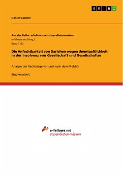 Die Anfechtbarkeit von Darlehen wegen Unentgeltlichkeit in der Insolvenz von Gesellschaft und Gesellschafter (eBook, PDF)